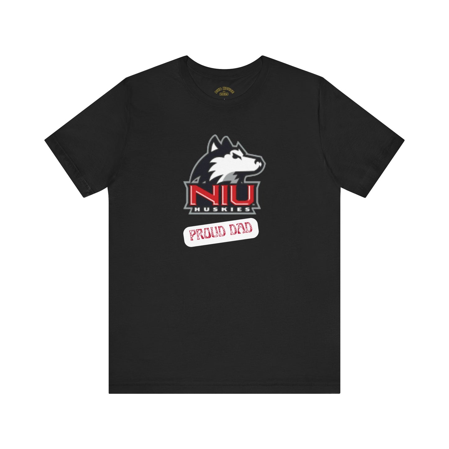 Proud Dad T-Shirt, Unisex Jersey Short Sleeve Tee, NIU Huskies Fan Gear, Father's Day Gift, College Dad Shirt, Sports Apparel