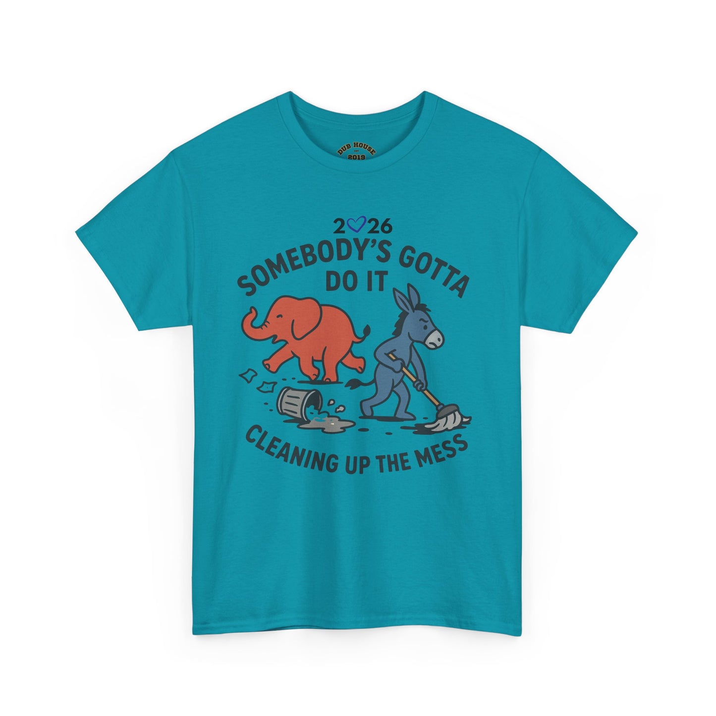 Cleaning Up the Mess Unisex Heavy Cotton Tee, Gift for Friends, Casual Wear