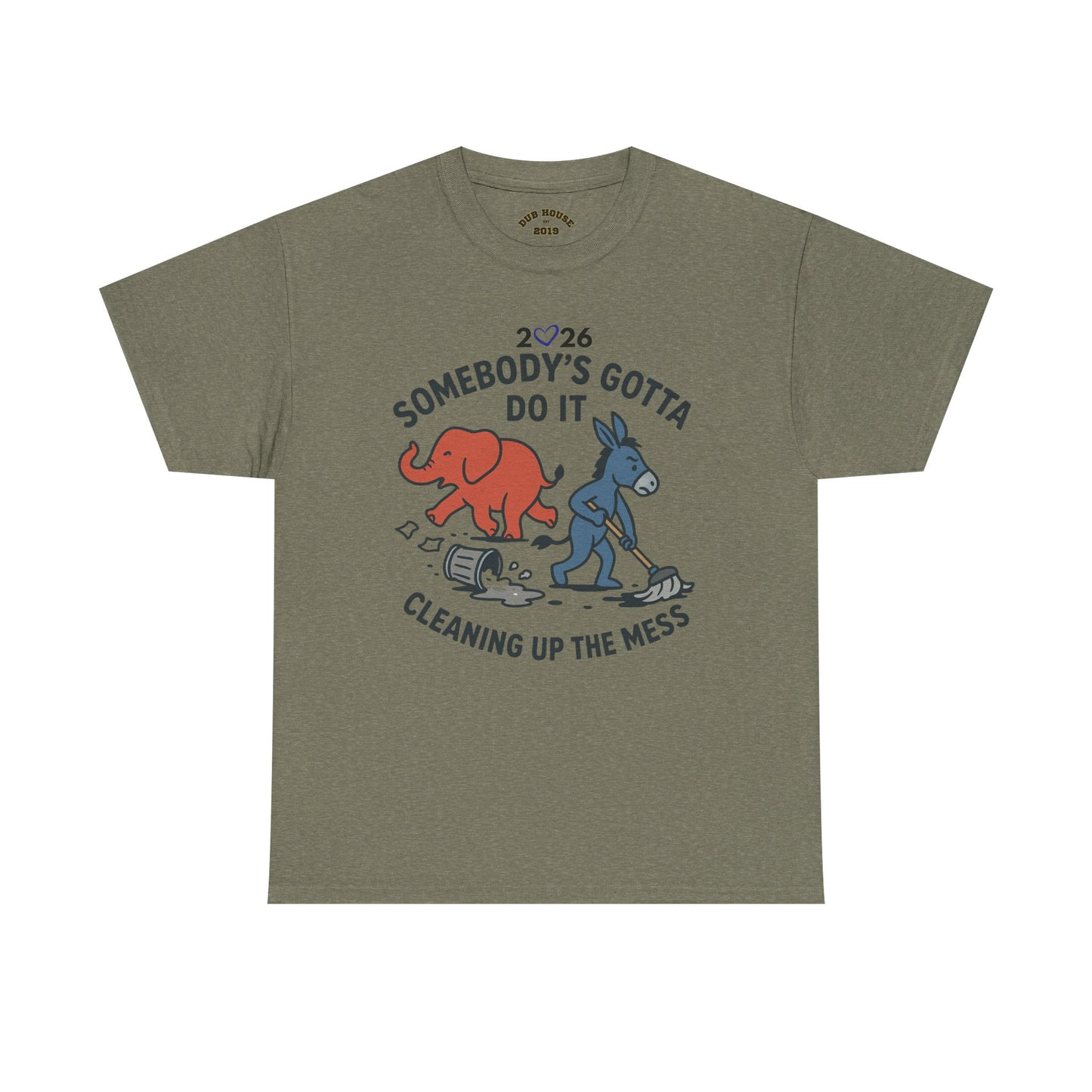 Cleaning Up the Mess Unisex Heavy Cotton Tee, Gift for Friends, Casual Wear