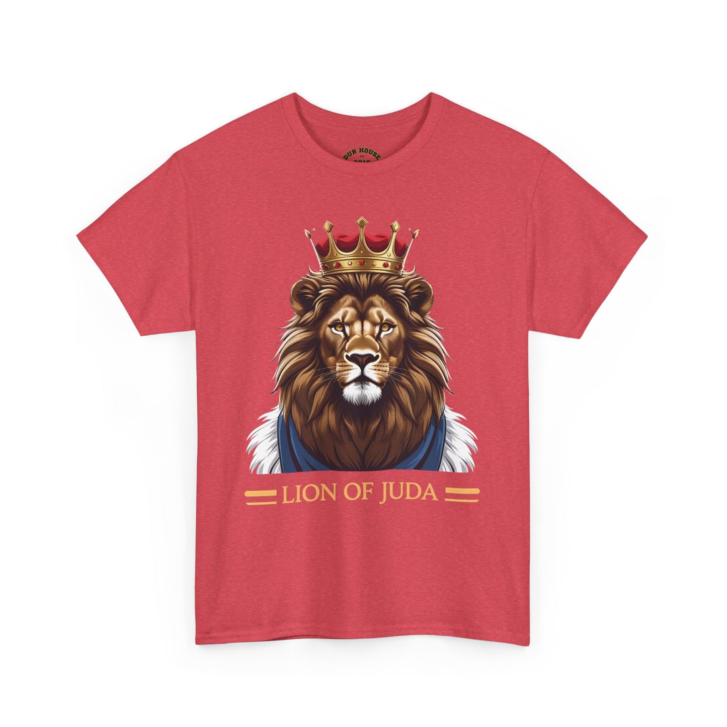 Lion of Juda Unisex Heavy Cotton Tee, Inspirational T-Shirt, Faith-Based Apparel, Christian Gift, Casual Wear, Unique Lion Graphic