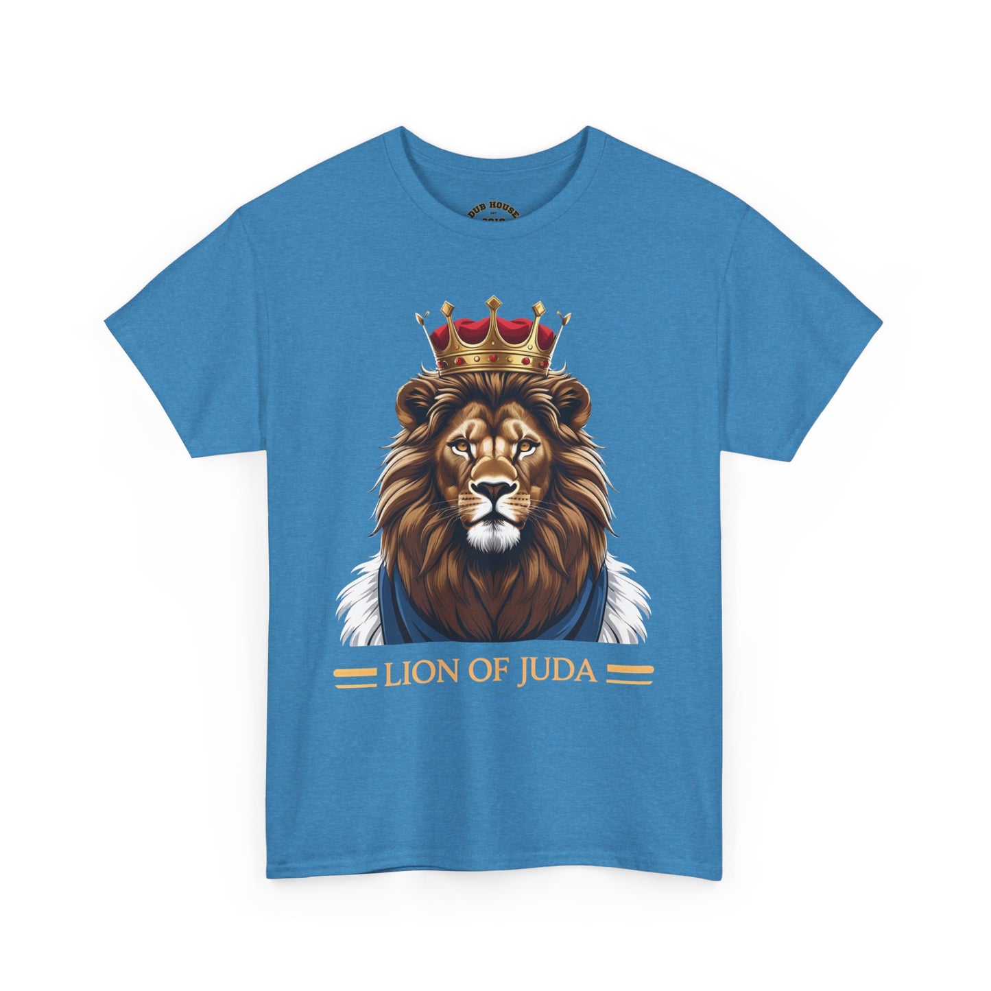 Lion of Juda Unisex Heavy Cotton Tee, Inspirational T-Shirt, Faith-Based Apparel, Christian Gift, Casual Wear, Unique Lion Graphic