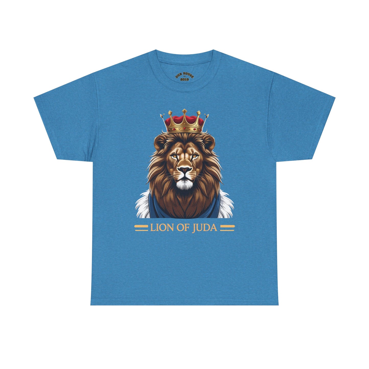 Lion of Juda Unisex Heavy Cotton Tee, Inspirational T-Shirt, Faith-Based Apparel, Christian Gift, Casual Wear, Unique Lion Graphic