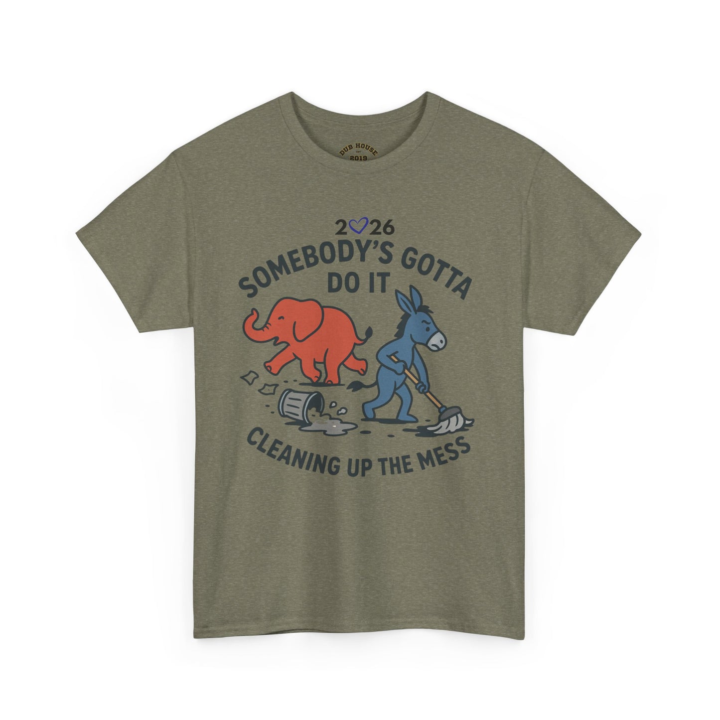 Cleaning Up the Mess Unisex Heavy Cotton Tee, Gift for Friends, Casual Wear