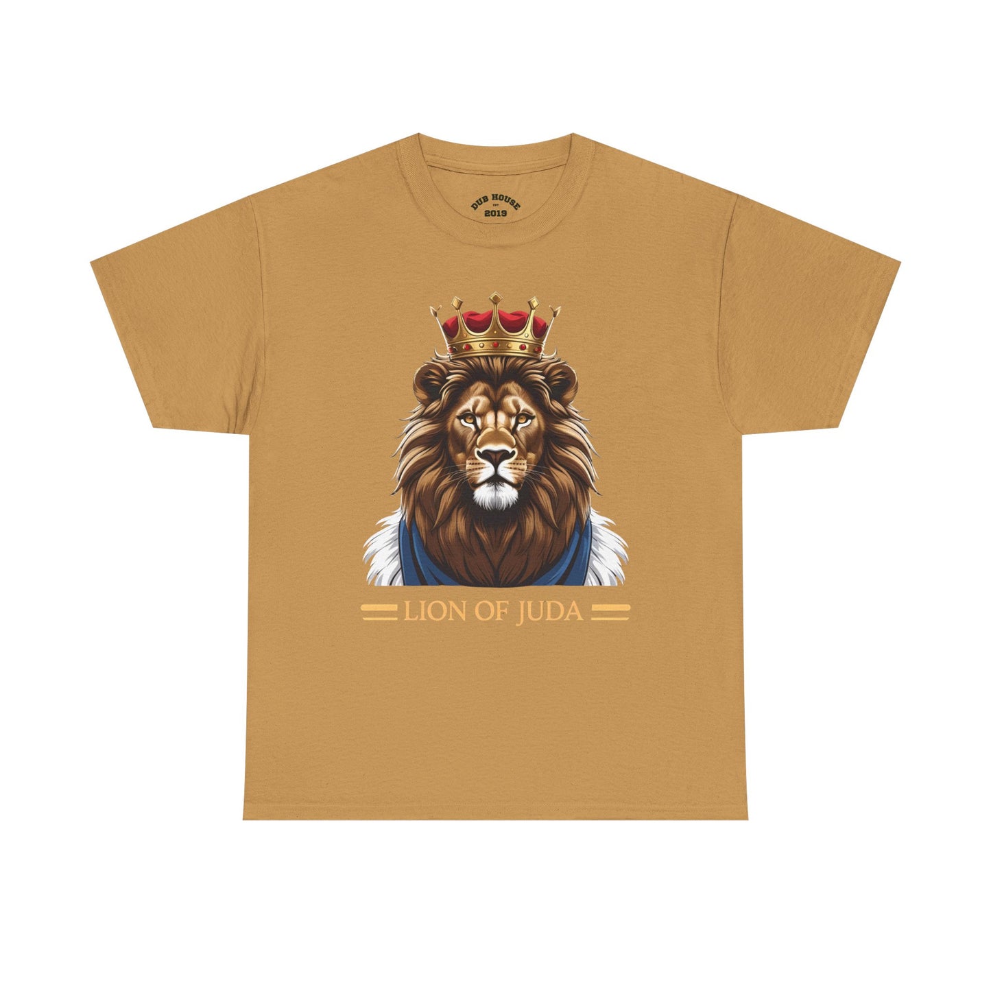 Lion of Juda Unisex Heavy Cotton Tee, Inspirational T-Shirt, Faith-Based Apparel, Christian Gift, Casual Wear, Unique Lion Graphic