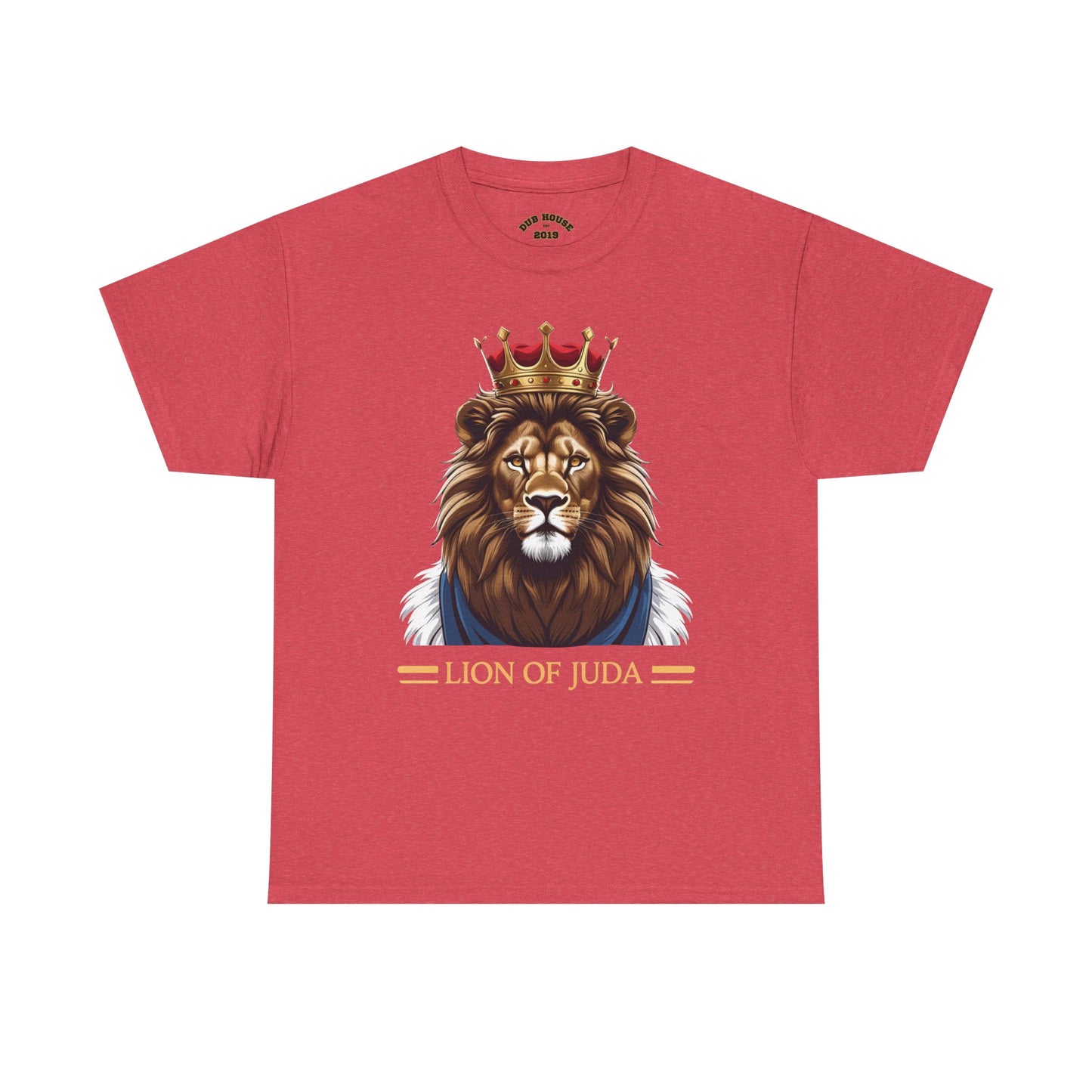Lion of Juda Unisex Heavy Cotton Tee, Inspirational T-Shirt, Faith-Based Apparel, Christian Gift, Casual Wear, Unique Lion Graphic