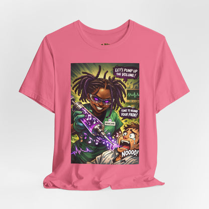 Novacaine Tee — "Let's Pump Up The Volume!" Graphic T-Shirt