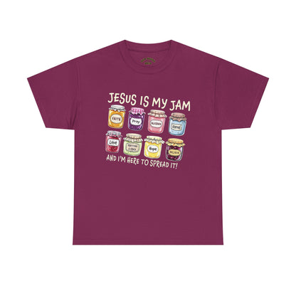 Jesus is My Jam Unisex Heavy Cotton Tee, Fun Religious Tee, Faith Shirt, Christian Apparel, Gift for Believers