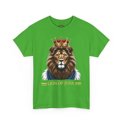 Lion of Juda Unisex Heavy Cotton Tee, Inspirational T-Shirt, Faith-Based Apparel, Christian Gift, Casual Wear, Unique Lion Graphic