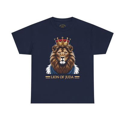 Lion of Juda Unisex Heavy Cotton Tee, Inspirational T-Shirt, Faith-Based Apparel, Christian Gift, Casual Wear, Unique Lion Graphic