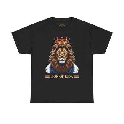 Lion of Juda Unisex Heavy Cotton Tee, Inspirational T-Shirt, Faith-Based Apparel, Christian Gift, Casual Wear, Unique Lion Graphic