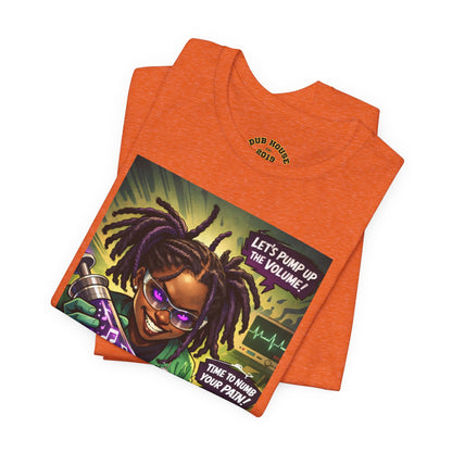 Novacaine Tee — "Let's Pump Up The Volume!" Graphic T-Shirt
