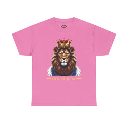 Lion of Juda Unisex Heavy Cotton Tee, Inspirational T-Shirt, Faith-Based Apparel, Christian Gift, Casual Wear, Unique Lion Graphic