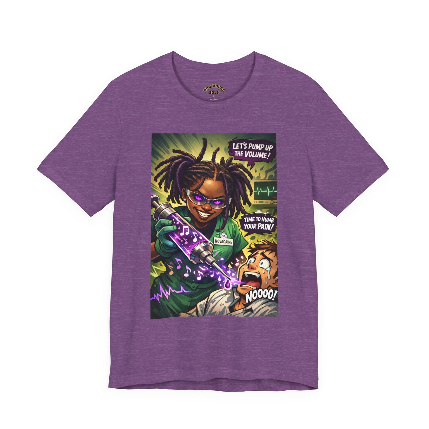 Novacaine Tee — "Let's Pump Up The Volume!" Graphic T-Shirt