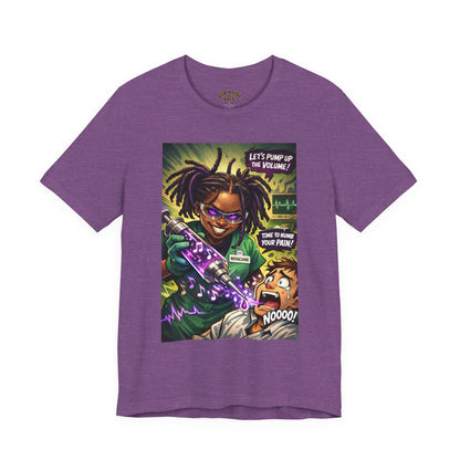 Novacaine Tee — "Let's Pump Up The Volume!" Graphic T-Shirt