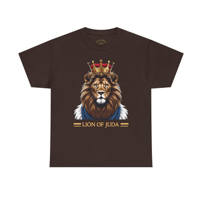 Lion of Juda Unisex Heavy Cotton Tee, Inspirational T-Shirt, Faith-Based Apparel, Christian Gift, Casual Wear, Unique Lion Graphic