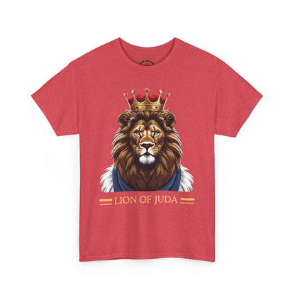 Lion of Juda Unisex Heavy Cotton Tee, Inspirational T-Shirt, Faith-Based Apparel, Christian Gift, Casual Wear, Unique Lion Graphic