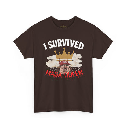I Survived the Queen on Tik Tok Tee - Unisex Heavy Cotton Tee, Funny Graphic Shirt, Casual Wear