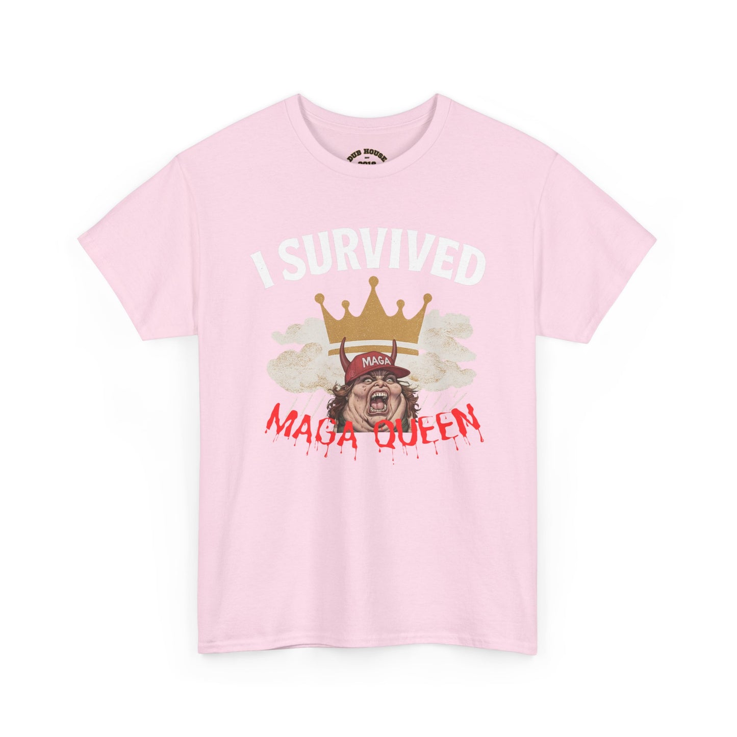 I Survived the Queen on Tik Tok Tee - Unisex Heavy Cotton Tee, Funny Graphic Shirt, Casual Wear