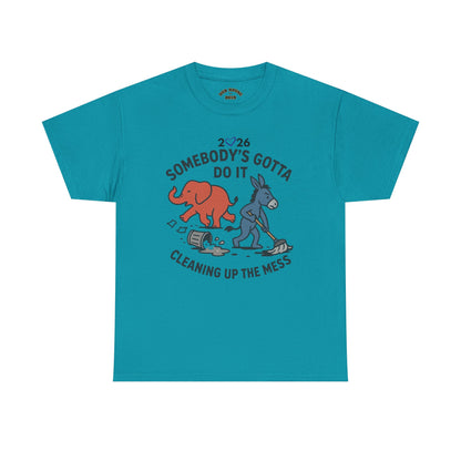 Cleaning Up the Mess Unisex Heavy Cotton Tee, Gift for Friends, Casual Wear