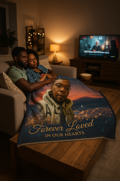 Memorial Woven Blanket - Forever Loved Tribute Tapestry Cover