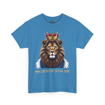 Lion of Juda Unisex Heavy Cotton Tee, Inspirational T-Shirt, Faith-Based Apparel, Christian Gift, Casual Wear, Unique Lion Graphic