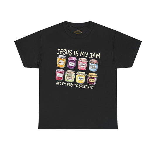 Jesus is My Jam Unisex Heavy Cotton Tee, Fun Religious Tee, Faith Shirt, Christian Apparel, Gift for Believers