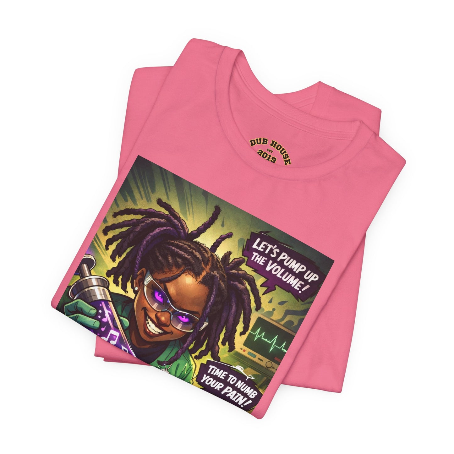 Novacaine Tee — "Let's Pump Up The Volume!" Graphic T-Shirt