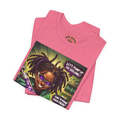 Novacaine Tee — "Let's Pump Up The Volume!" Graphic T-Shirt