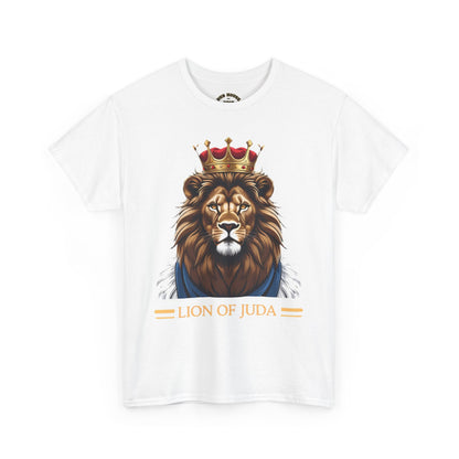 Lion of Juda Unisex Heavy Cotton Tee, Inspirational T-Shirt, Faith-Based Apparel, Christian Gift, Casual Wear, Unique Lion Graphic