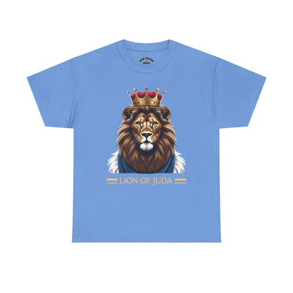 Lion of Juda Unisex Heavy Cotton Tee, Inspirational T-Shirt, Faith-Based Apparel, Christian Gift, Casual Wear, Unique Lion Graphic