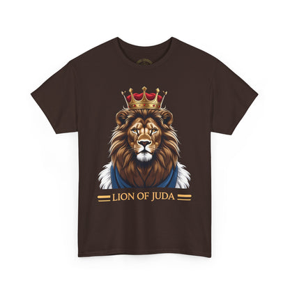 Lion of Juda Unisex Heavy Cotton Tee, Inspirational T-Shirt, Faith-Based Apparel, Christian Gift, Casual Wear, Unique Lion Graphic