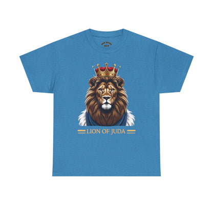 Lion of Juda Unisex Heavy Cotton Tee, Inspirational T-Shirt, Faith-Based Apparel, Christian Gift, Casual Wear, Unique Lion Graphic