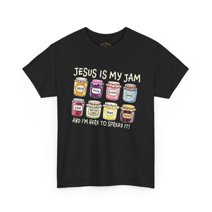Jesus is My Jam Unisex Heavy Cotton Tee, Fun Religious Tee, Faith Shirt, Christian Apparel, Gift for Believers