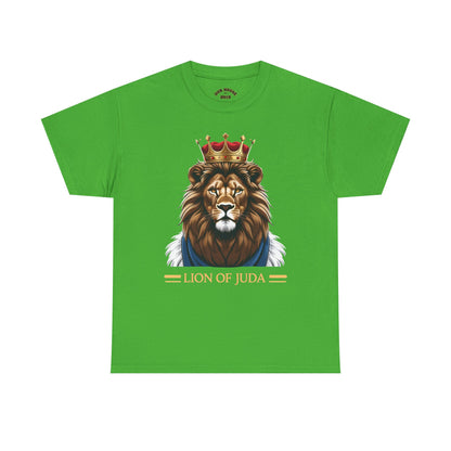 Lion of Juda Unisex Heavy Cotton Tee, Inspirational T-Shirt, Faith-Based Apparel, Christian Gift, Casual Wear, Unique Lion Graphic