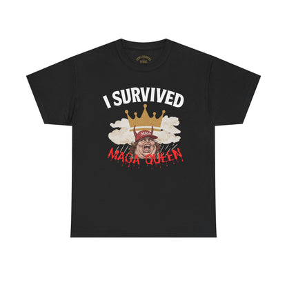 I Survived the Queen on Tik Tok Tee - Unisex Heavy Cotton Tee, Funny Graphic Shirt, Casual Wear
