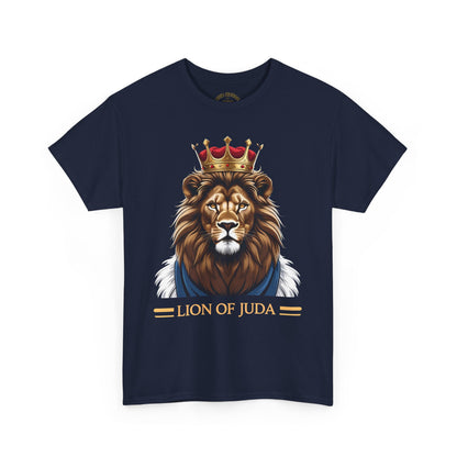 Lion of Juda Unisex Heavy Cotton Tee, Inspirational T-Shirt, Faith-Based Apparel, Christian Gift, Casual Wear, Unique Lion Graphic