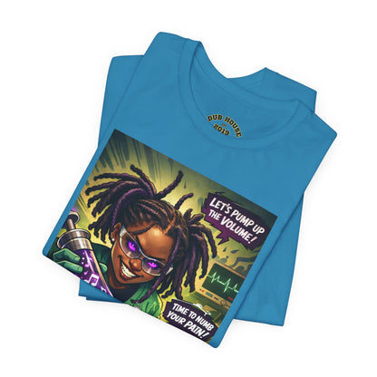 Novacaine Tee — "Let's Pump Up The Volume!" Graphic T-Shirt