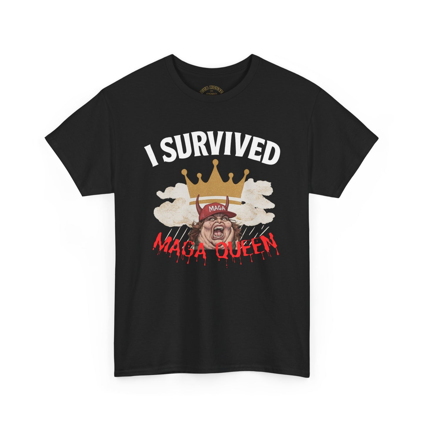 I Survived the Queen on Tik Tok Tee - Unisex Heavy Cotton Tee, Funny Graphic Shirt, Casual Wear