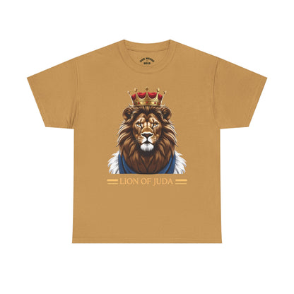 Lion of Juda Unisex Heavy Cotton Tee, Inspirational T-Shirt, Faith-Based Apparel, Christian Gift, Casual Wear, Unique Lion Graphic