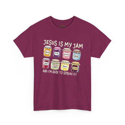 Jesus is My Jam Unisex Heavy Cotton Tee, Fun Religious Tee, Faith Shirt, Christian Apparel, Gift for Believers