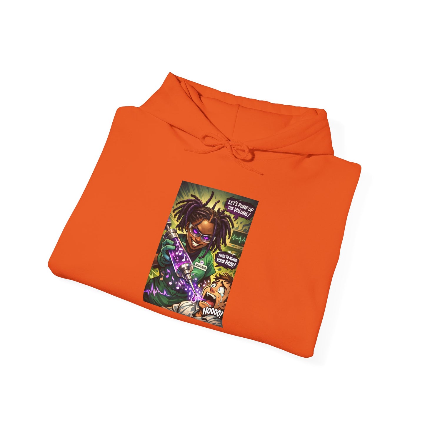 Novacaine Hoodie — "Let's pump up the Volume" Graphic Hoodiet
