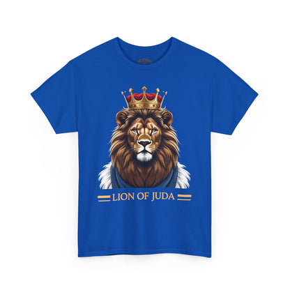 Lion of Juda Unisex Heavy Cotton Tee, Inspirational T-Shirt, Faith-Based Apparel, Christian Gift, Casual Wear, Unique Lion Graphic