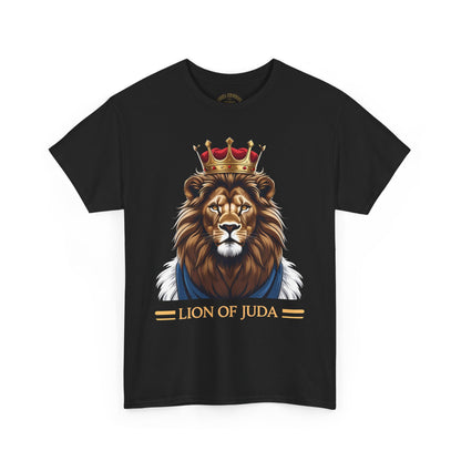 Lion of Juda Unisex Heavy Cotton Tee, Inspirational T-Shirt, Faith-Based Apparel, Christian Gift, Casual Wear, Unique Lion Graphic