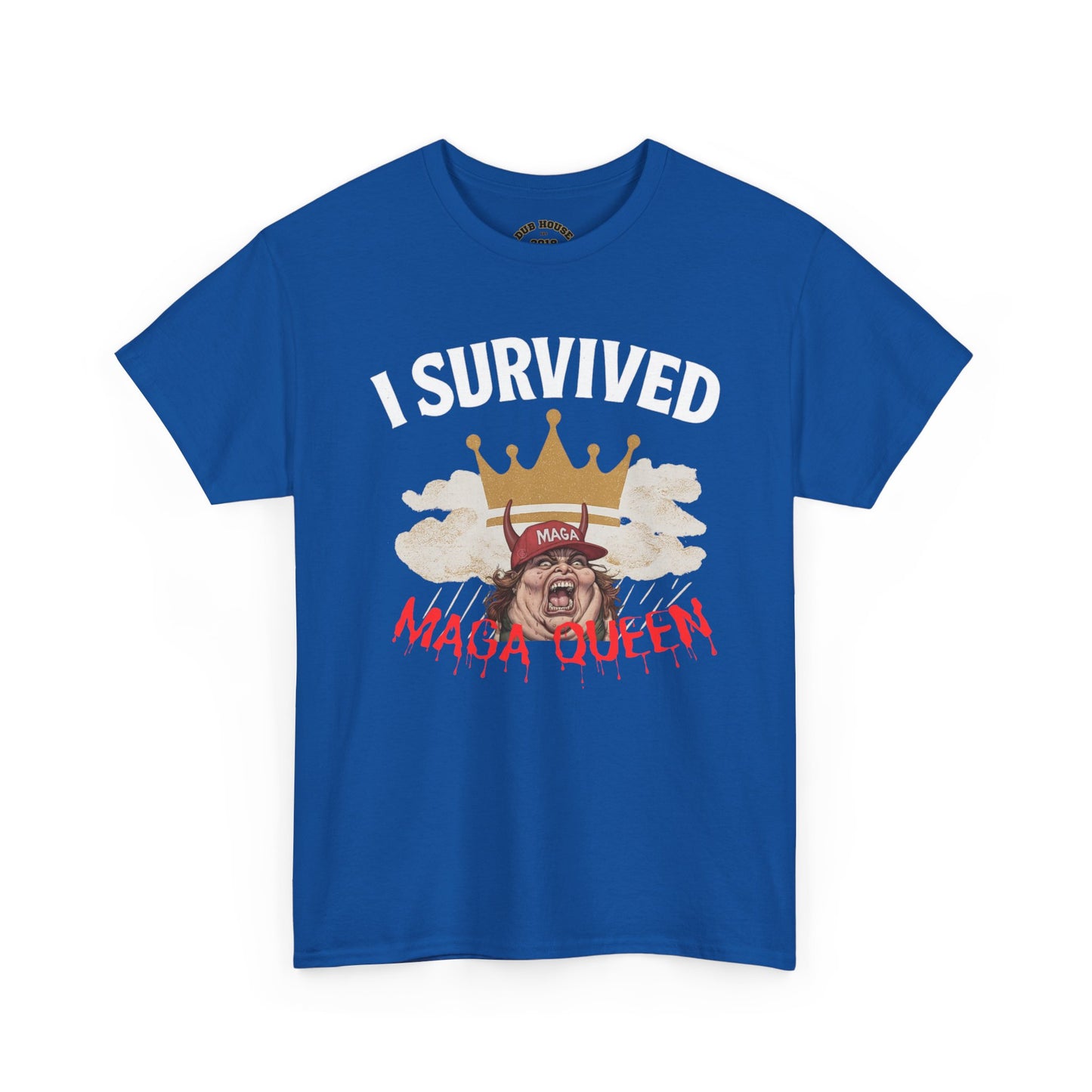 I Survived the Queen on Tik Tok Tee - Unisex Heavy Cotton Tee, Funny Graphic Shirt, Casual Wear