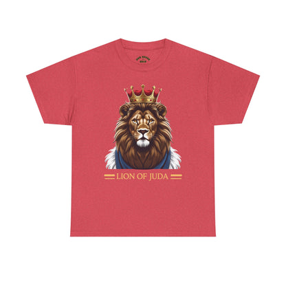 Lion of Juda Unisex Heavy Cotton Tee, Inspirational T-Shirt, Faith-Based Apparel, Christian Gift, Casual Wear, Unique Lion Graphic