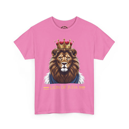 Lion of Juda Unisex Heavy Cotton Tee, Inspirational T-Shirt, Faith-Based Apparel, Christian Gift, Casual Wear, Unique Lion Graphic