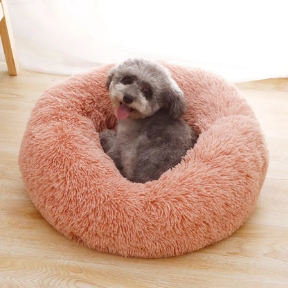 Warm Soft Long Donut Plush Pet Cushion